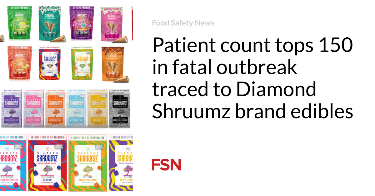 Patient count tops 150 in fatal outbreak traced to Diamond Shruumz brand edibles