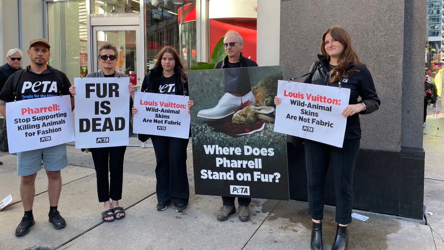 PETA Activists Protest Pharrell Williams ‘Piece By Piece’ Press Screening at Toronto Film Festival