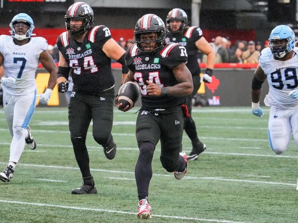 ‘IT’S ABOUT THE TEAM’: Ottawa Redblacks running back Khalan Laborn scores first CFL TD