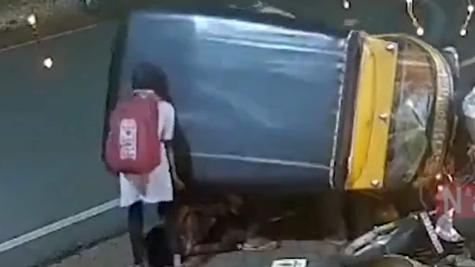 Viral video: Brave schoolgirl in Mangaluru turns auto to save mother crushed under it; netizens call for bravery award