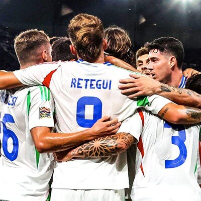 Italian fans turn their backs during Israel national anthem in Hungary