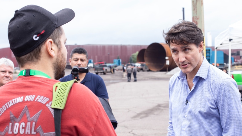 Trudeau, steel plant worker have tense exchange during Sault Ste. Marie visit