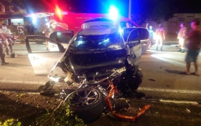 Man escapes with injuries after falling asleep at wheel as car plunges 30m off flyover in Melaka