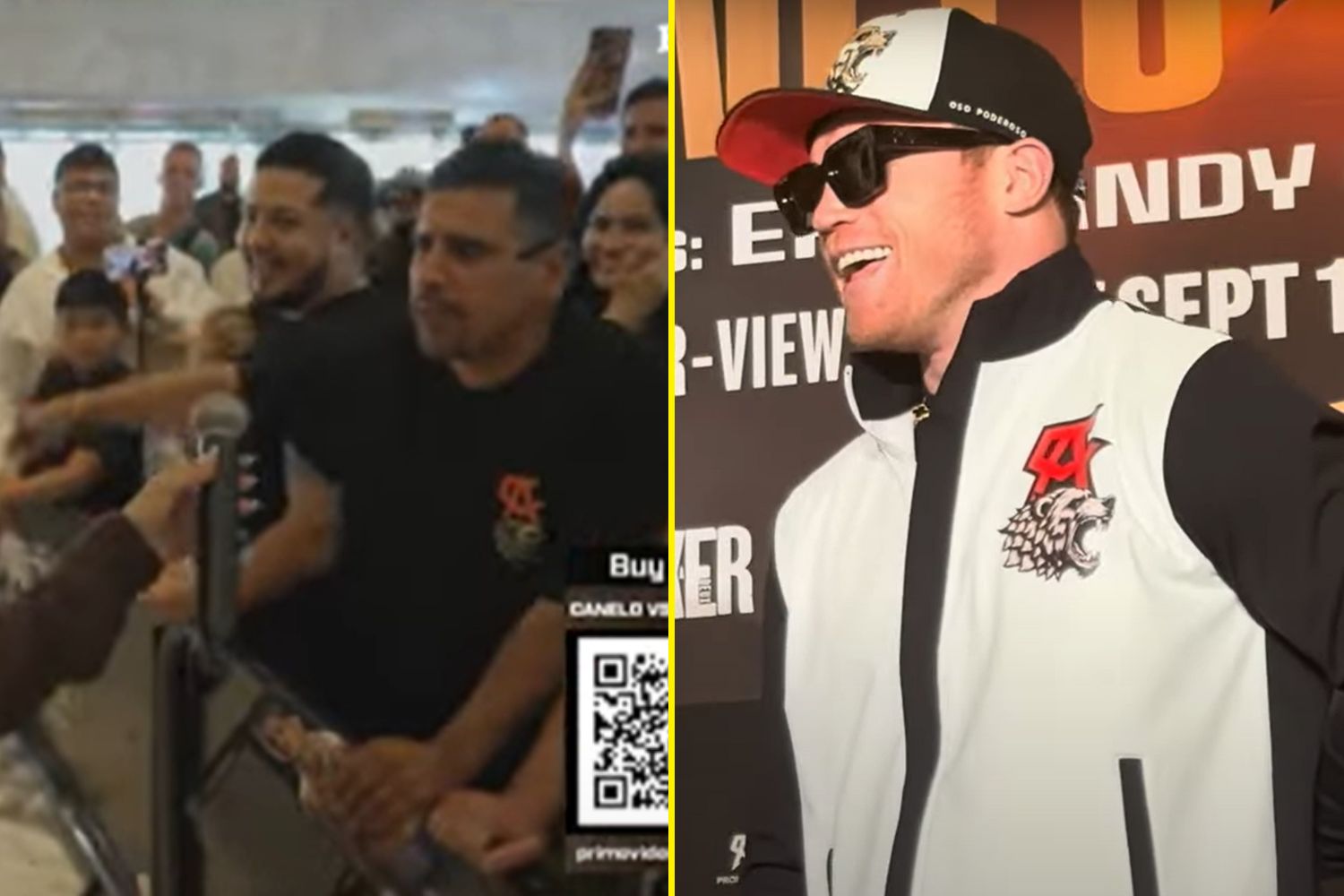 Canelo Alvarez bursts out laughing after crude request from fan ahead of Edgar Berlanga fight