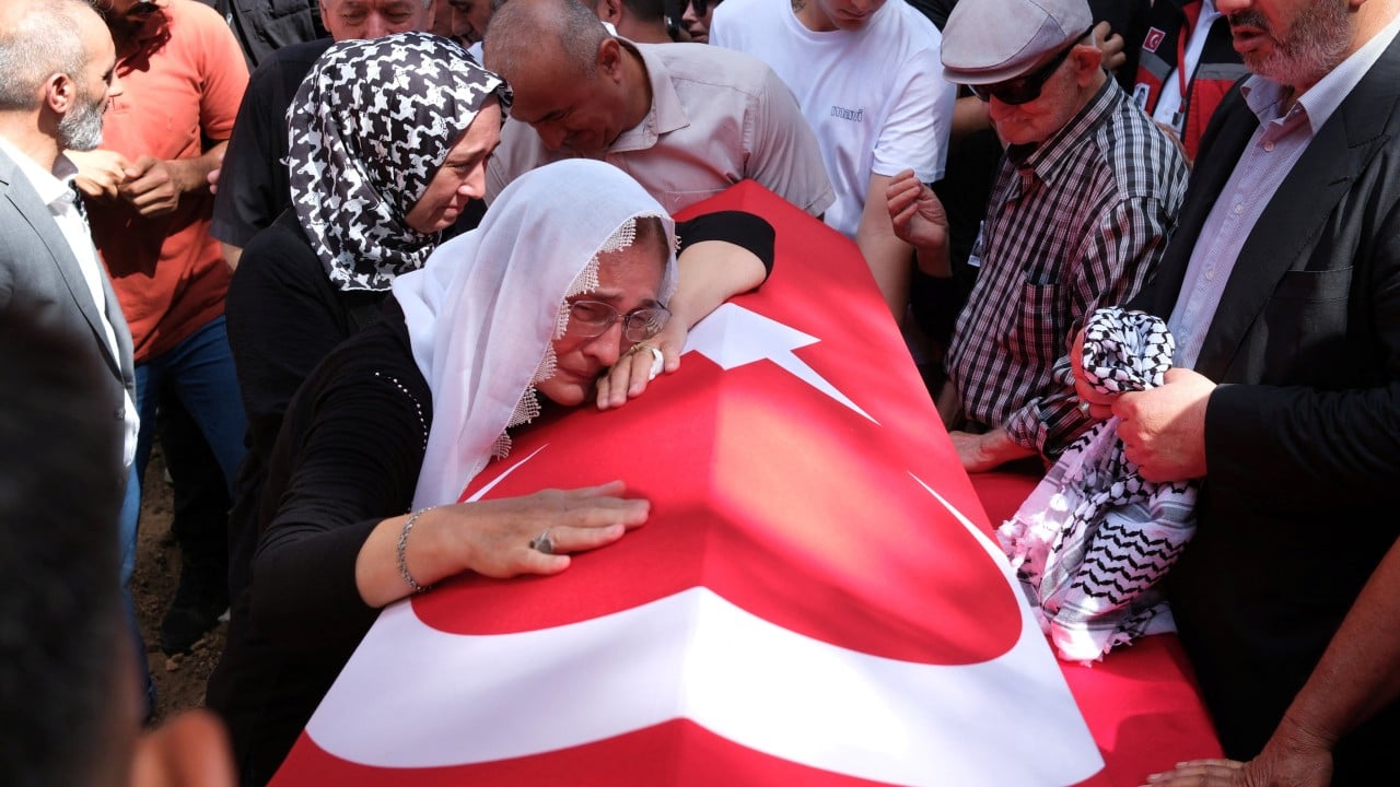 Turkey buries activist killed by Israeli military as air strikes in Gaza kill 14